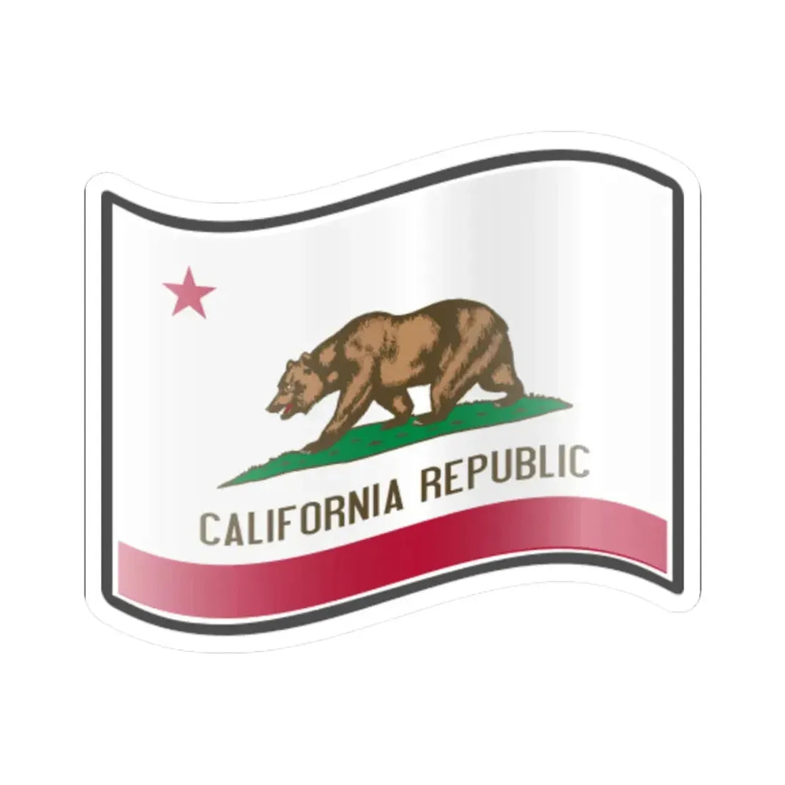 Nuvola California flag (United States) STICKER Vinyl Kiss-Cut Decal 3 Inch White - The Sticker Space