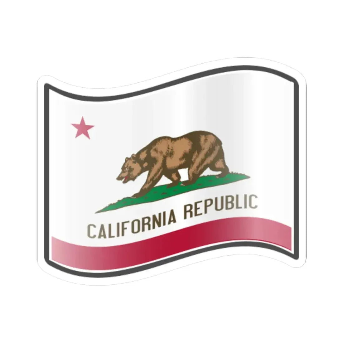 Nuvola California flag (United States) STICKER Vinyl Kiss-Cut Decal 4 Inch White - The Sticker Space