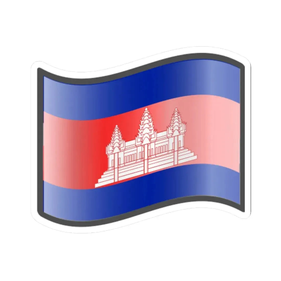 Nuvola Cambodia flag (Cambodia) STICKER Vinyl Kiss-Cut Decal 3 Inch White - The Sticker Space