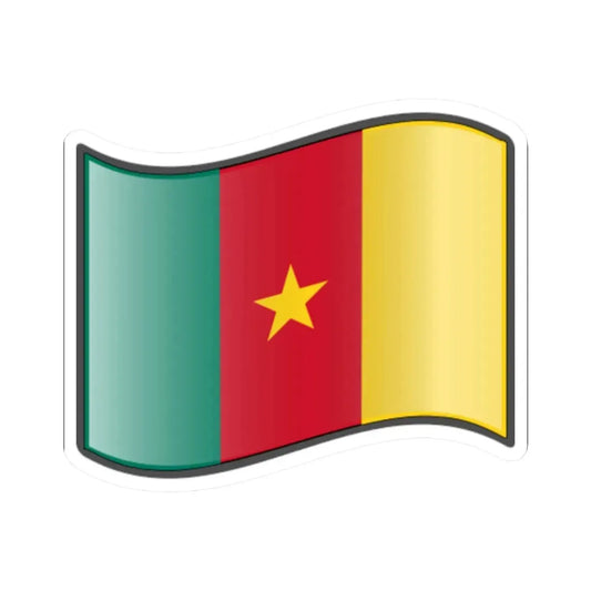 Nuvola Cameroon flag (Cameroon) STICKER Vinyl Kiss-Cut Decal 2 Inch White - The Sticker Space