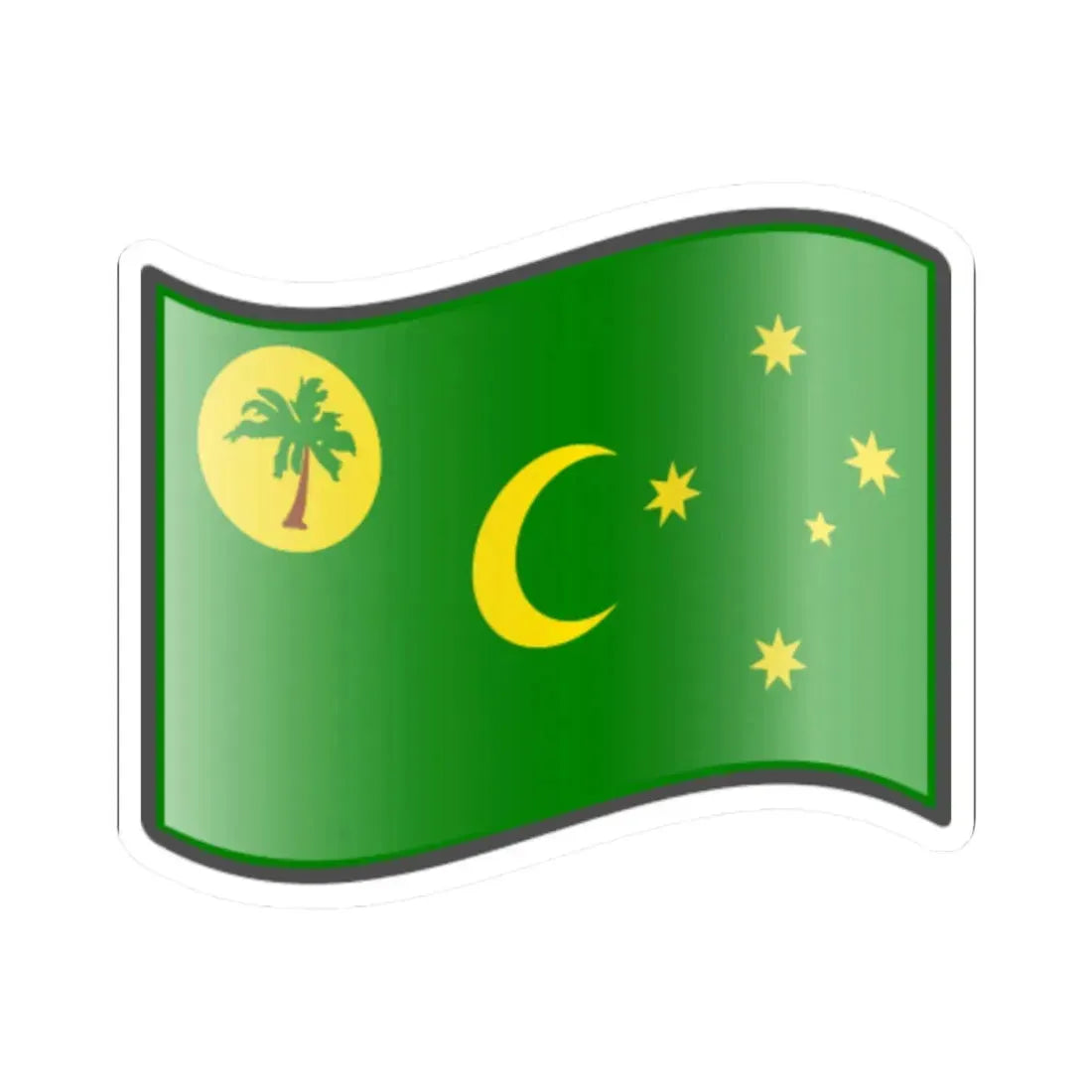 Nuvola Cocos flag (Australia) STICKER Vinyl Kiss-Cut Decal 2 Inch White - The Sticker Space