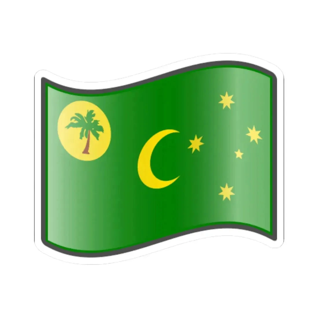 Nuvola Cocos flag (Australia) STICKER Vinyl Kiss-Cut Decal 3 Inch White - The Sticker Space