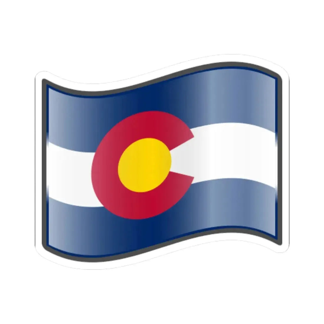 Nuvola Colorado flag (United States) STICKER Vinyl Kiss-Cut Decal 3 Inch White - The Sticker Space