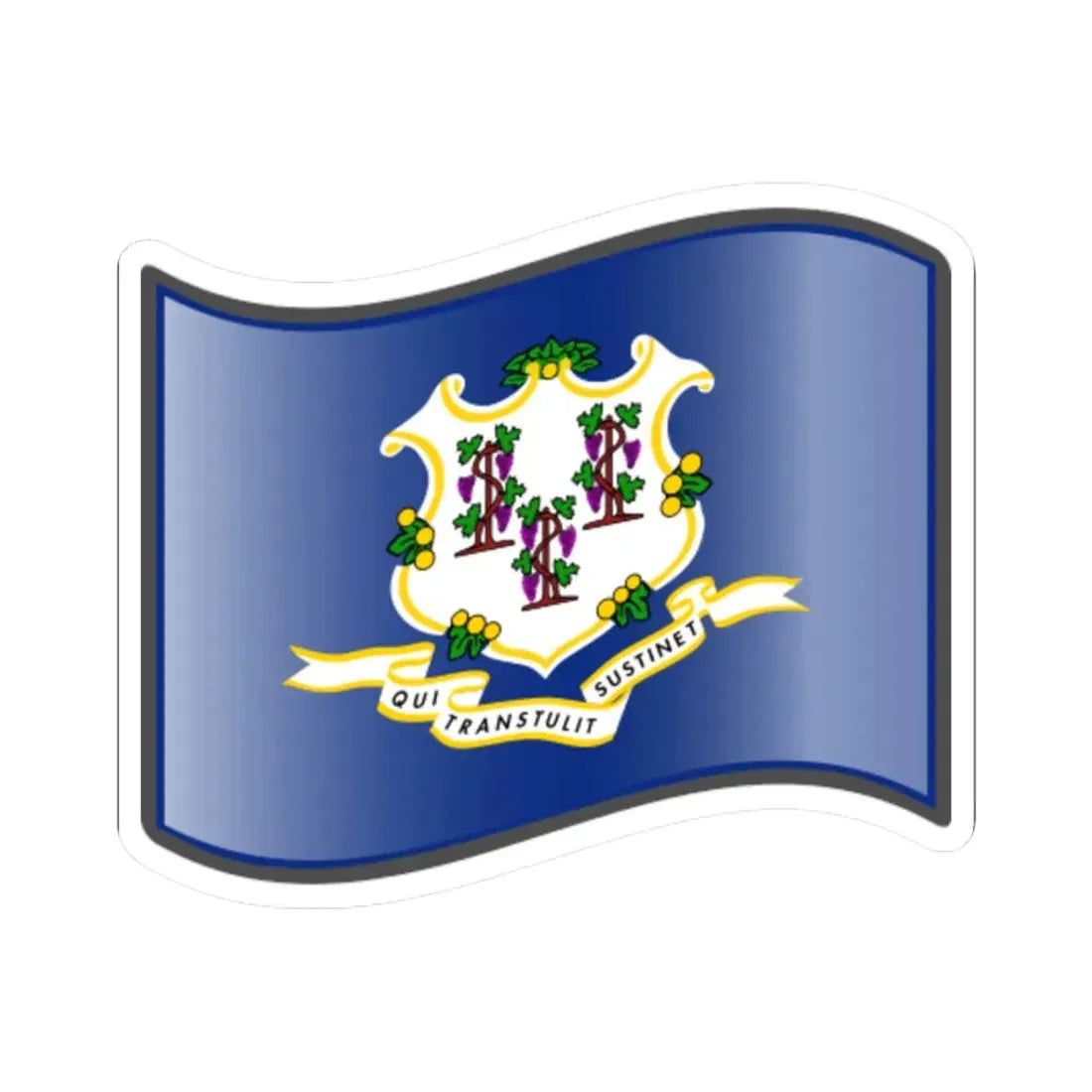 Nuvola Connecticut flag (United States) STICKER Vinyl Kiss-Cut Decal 3 Inch White - The Sticker Space