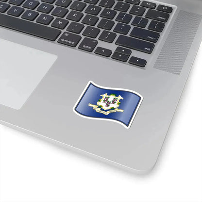 Nuvola Connecticut flag (United States) STICKER Vinyl Kiss-Cut Decal - The Sticker Space