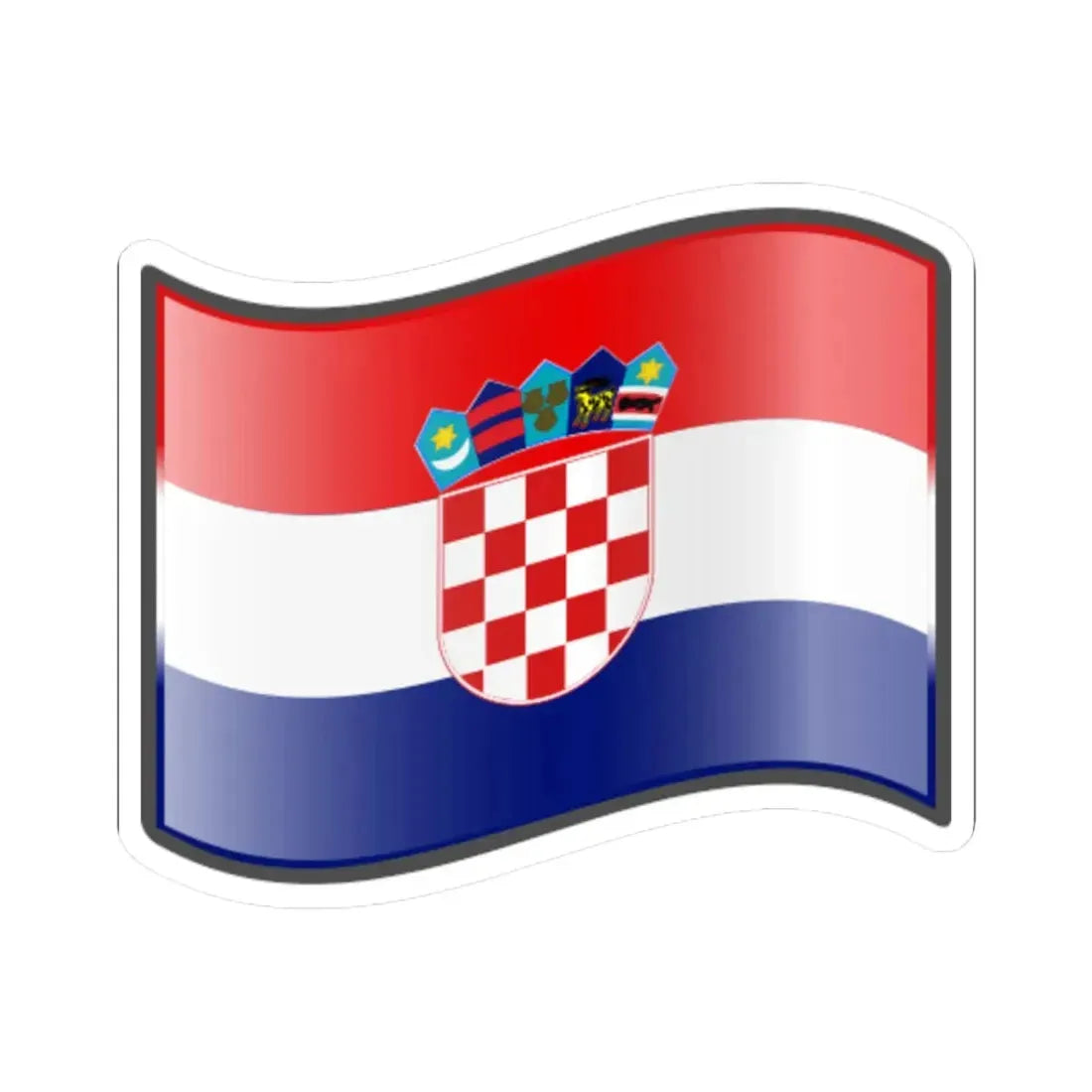 Nuvola Croatian flag (Croatia) STICKER Vinyl Kiss-Cut Decal 4 Inch White - The Sticker Space