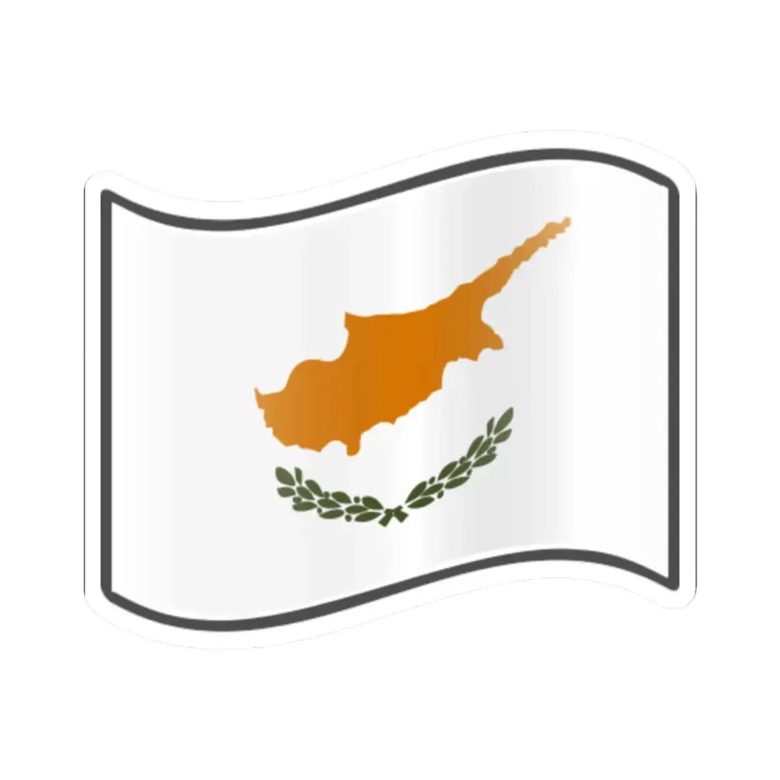 Nuvola Cypriot flag (Cyprus) STICKER Vinyl Kiss-Cut Decal 2 Inch White - The Sticker Space