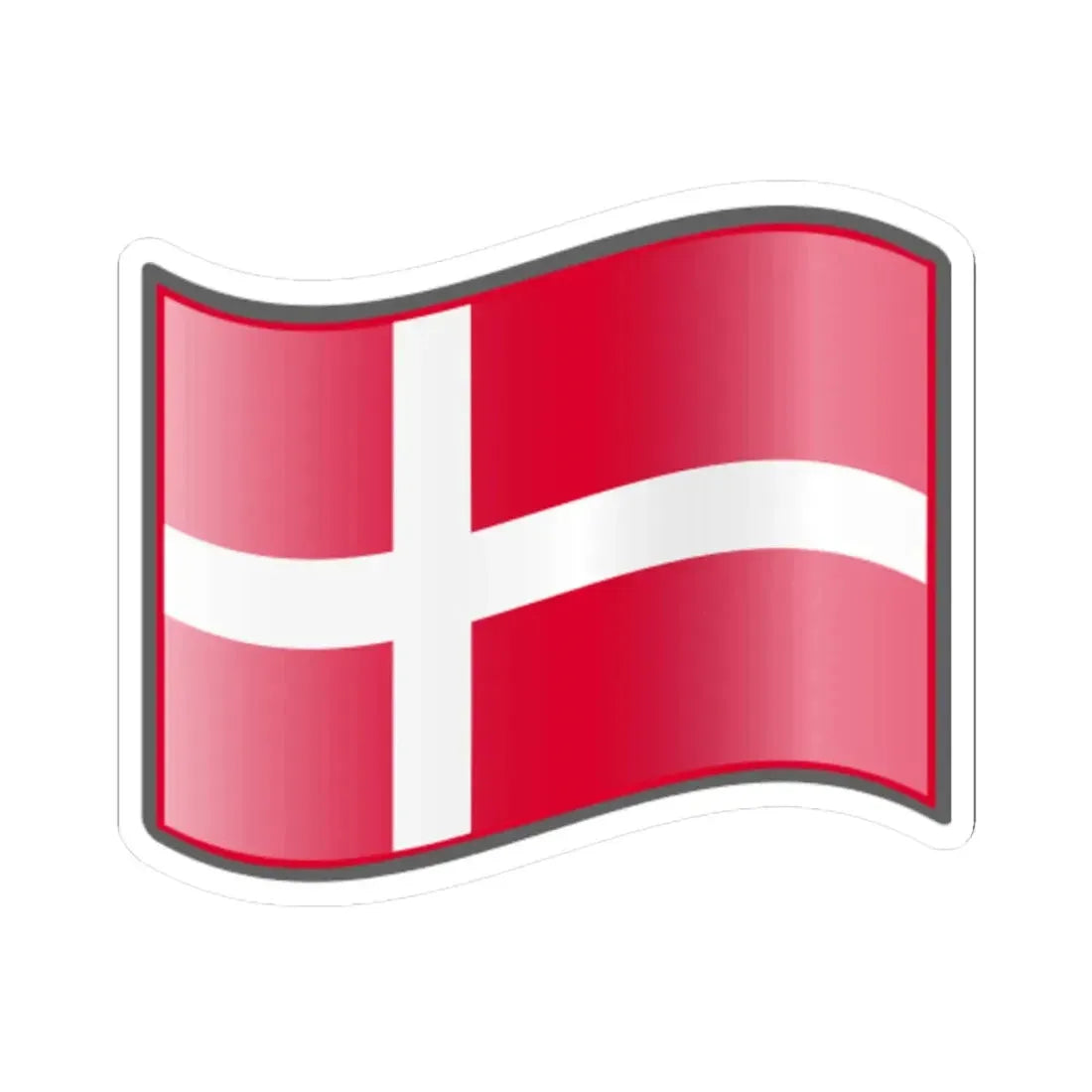 Nuvola Danish flag (Denmark) STICKER Vinyl Kiss-Cut Decal 4 Inch White - The Sticker Space