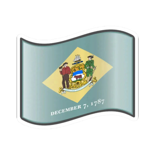 Nuvola Delaware flag (United States) STICKER Vinyl Kiss-Cut Decal 2 Inch White - The Sticker Space