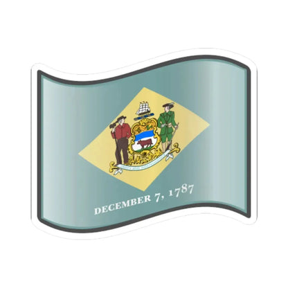 Nuvola Delaware flag (United States) STICKER Vinyl Kiss-Cut Decal 4 Inch White - The Sticker Space