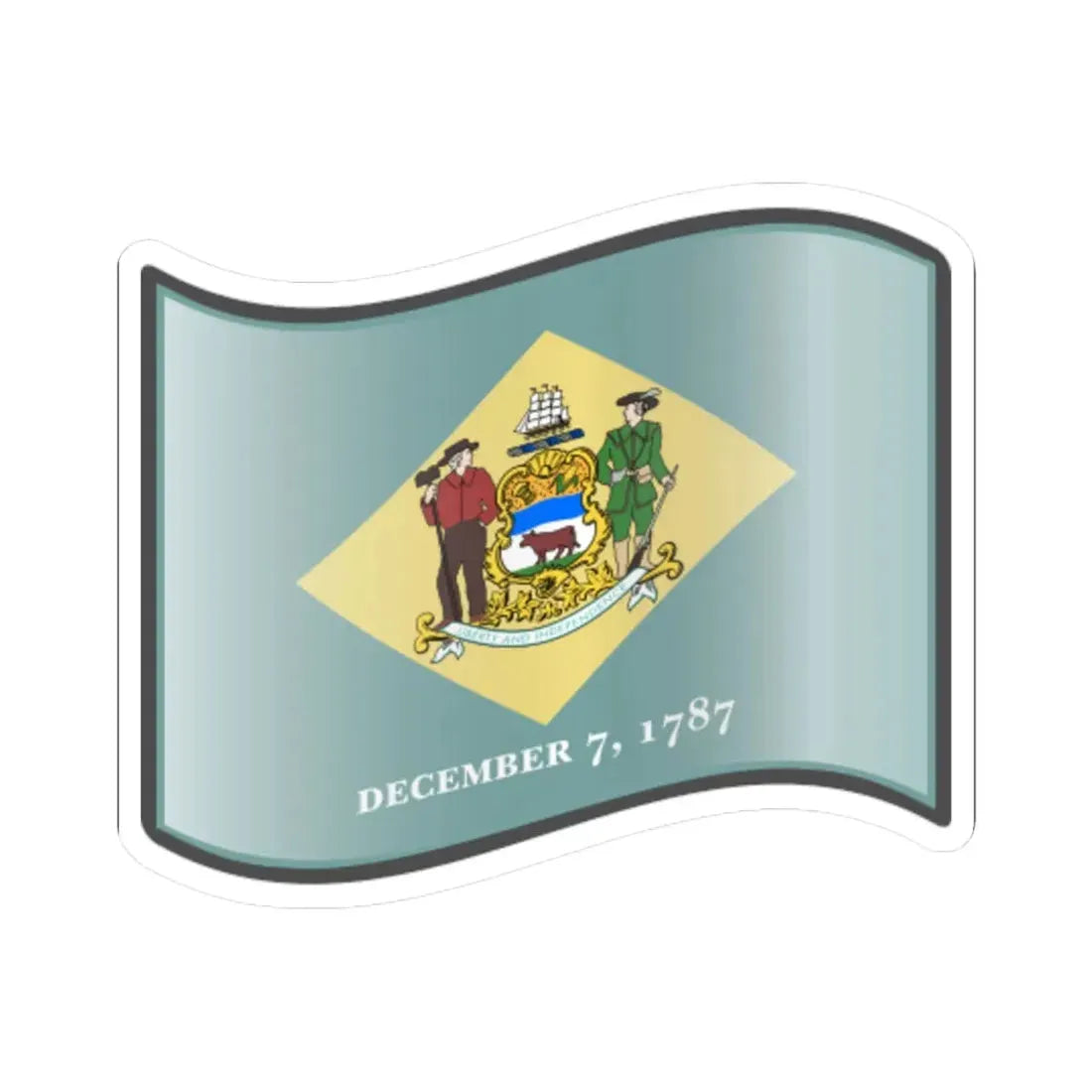 Nuvola Delaware flag (United States) STICKER Vinyl Kiss-Cut Decal 6 Inch White - The Sticker Space