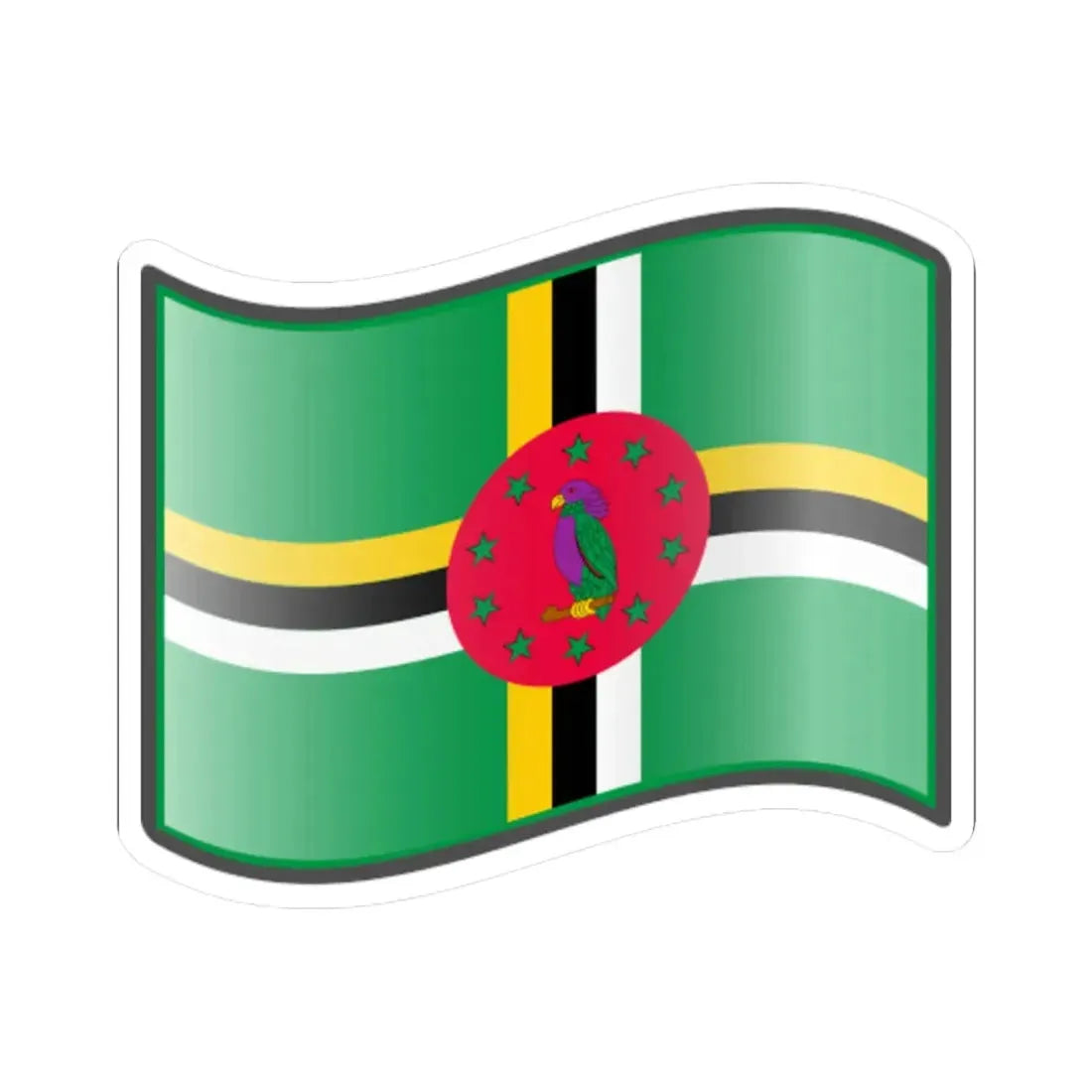 Nuvola Dominiquais flag (Dominica) STICKER Vinyl Kiss-Cut Decal 6 Inch White - The Sticker Space