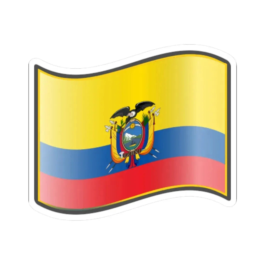 Nuvola Ecuadorian flag (Ecuador) STICKER Vinyl Kiss-Cut Decal 6 Inch White - The Sticker Space