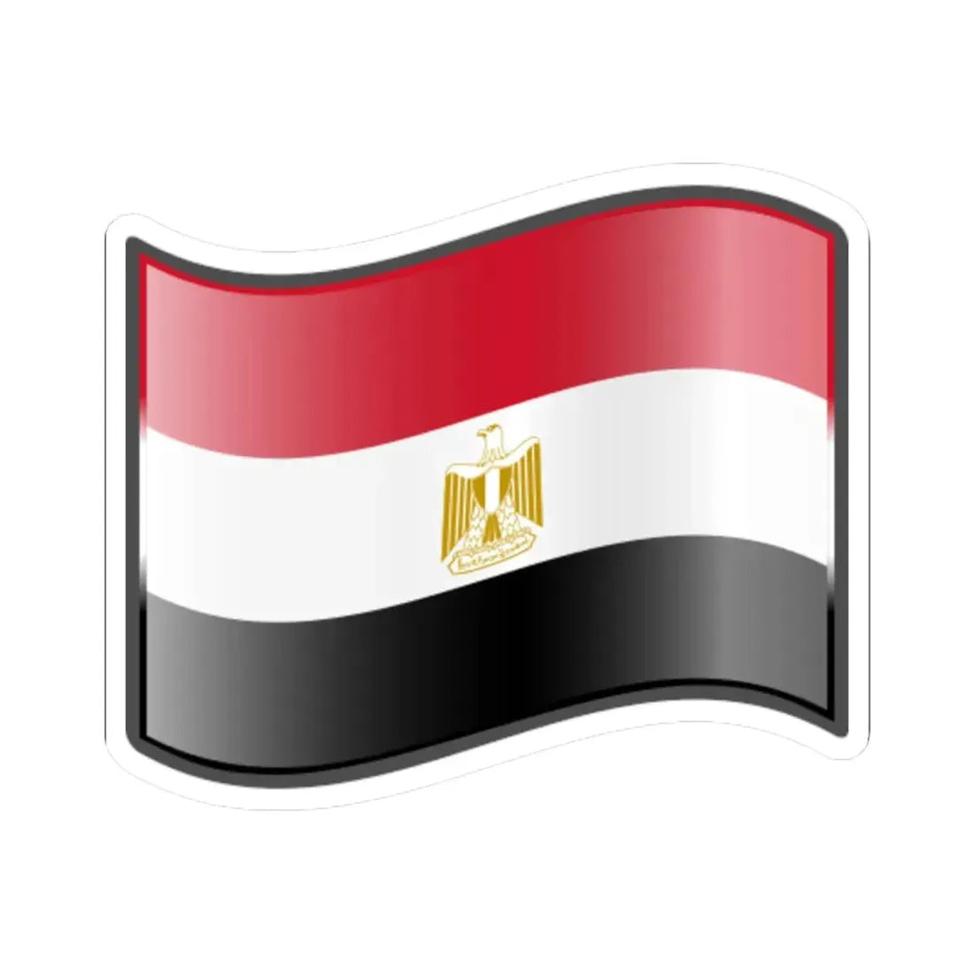 Nuvola Egyptian flag (Egypt) STICKER Vinyl Kiss-Cut Decal 4 Inch White - The Sticker Space