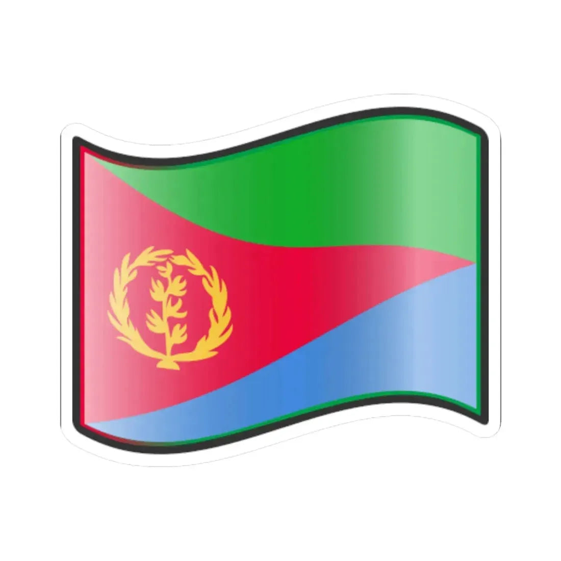 Nuvola Eritrean flag (Eritrea) STICKER Vinyl Kiss-Cut Decal 6 Inch White - The Sticker Space