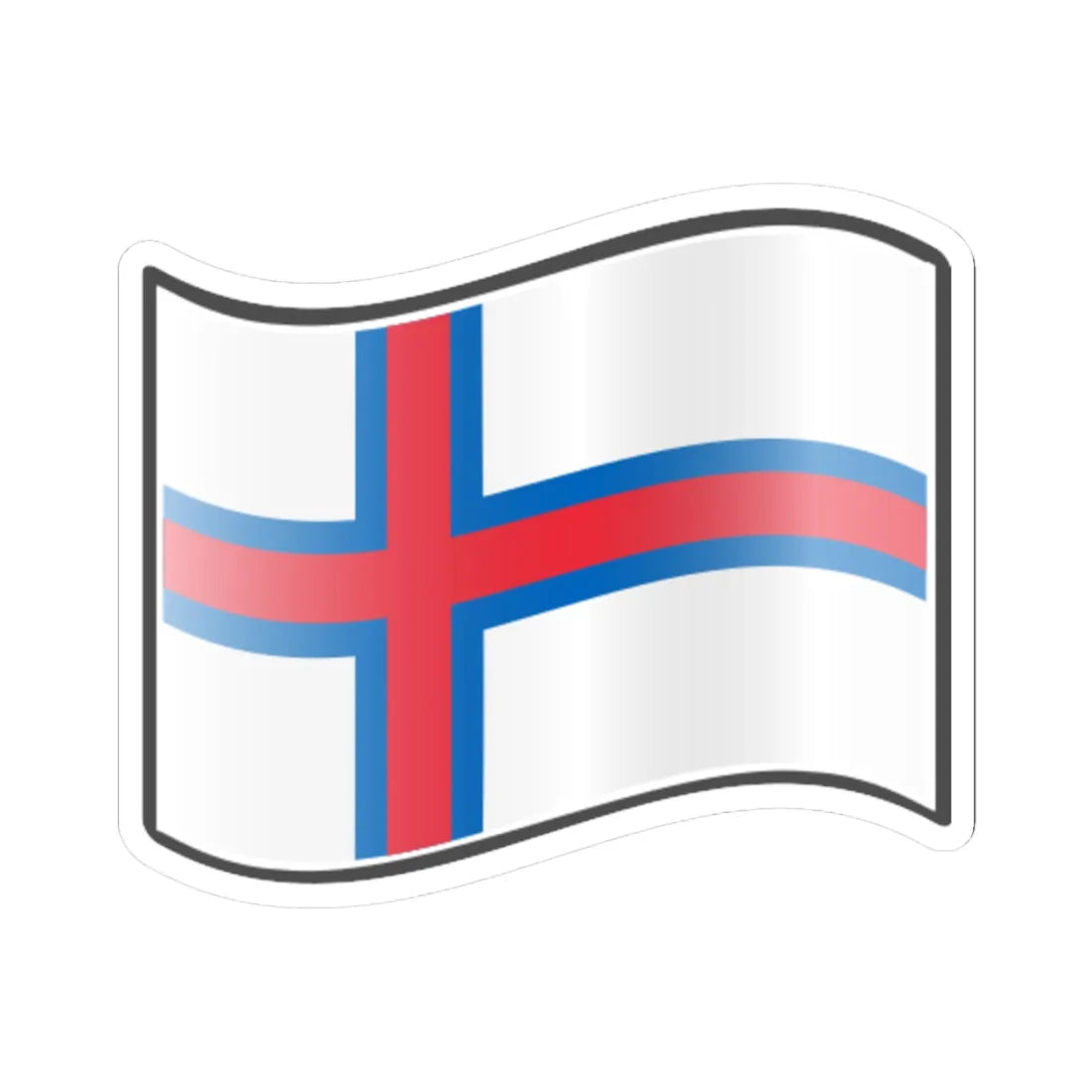 Nuvola Faroese flag STICKER Vinyl Kiss-Cut Decal 3 Inch White - The Sticker Space