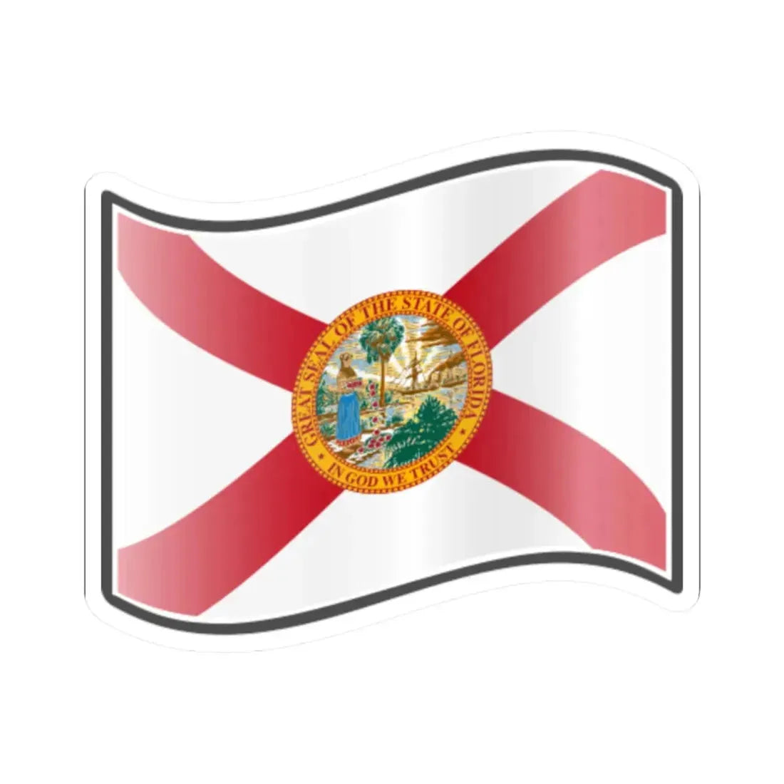 Nuvola Florida flag (United States) STICKER Vinyl Kiss-Cut Decal 2 Inch White - The Sticker Space