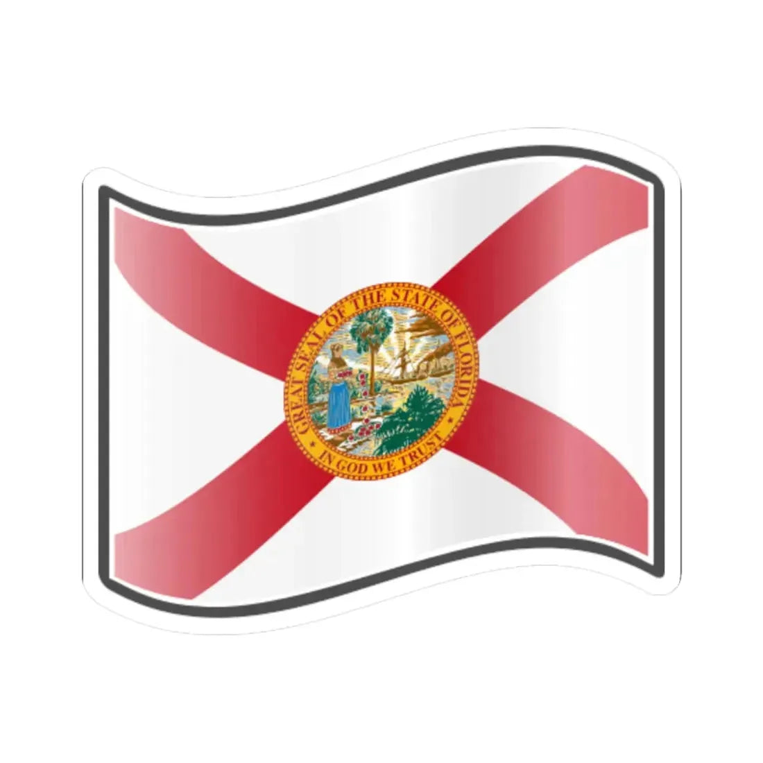 Nuvola Florida flag (United States) STICKER Vinyl Kiss-Cut Decal 6 Inch White - The Sticker Space