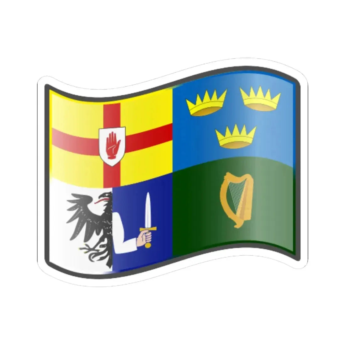 Nuvola Four Provinces flag (Ireland) STICKER Vinyl Kiss-Cut Decal 6 Inch White - The Sticker Space