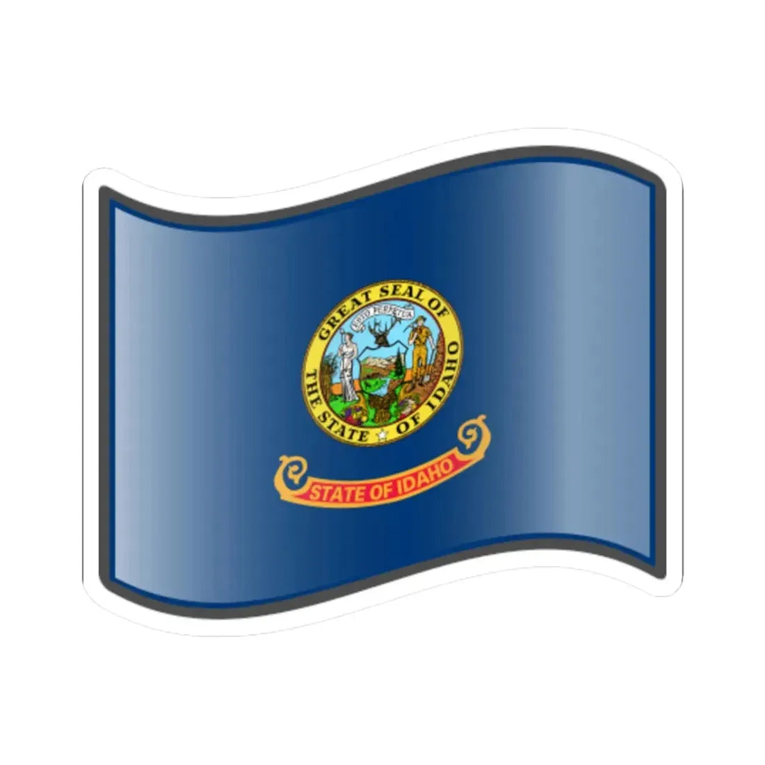 Nuvola Idaho flag (United States) STICKER Vinyl Kiss-Cut Decal 3 Inch White - The Sticker Space