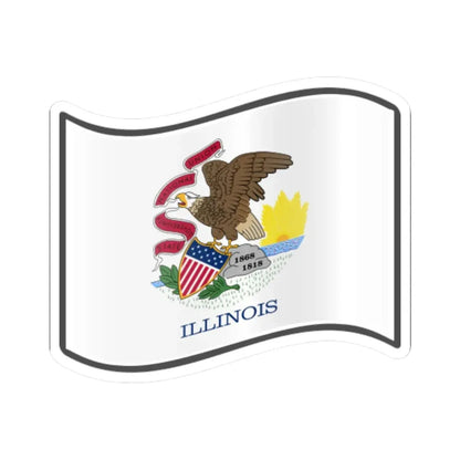 Nuvola Illinois flag (United States) STICKER Vinyl Kiss-Cut Decal 3 Inch White - The Sticker Space