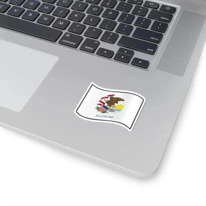 Nuvola Illinois flag (United States) STICKER Vinyl Kiss-Cut Decal - The Sticker Space
