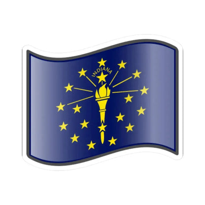 Nuvola Indiana flag (United States) STICKER Vinyl Kiss-Cut Decal 3 Inch White - The Sticker Space