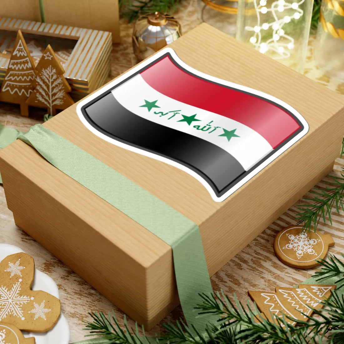 Nuvola Iraq flag 1991-2004 (Iraq) STICKER Vinyl Kiss-Cut Decal - The Sticker Space