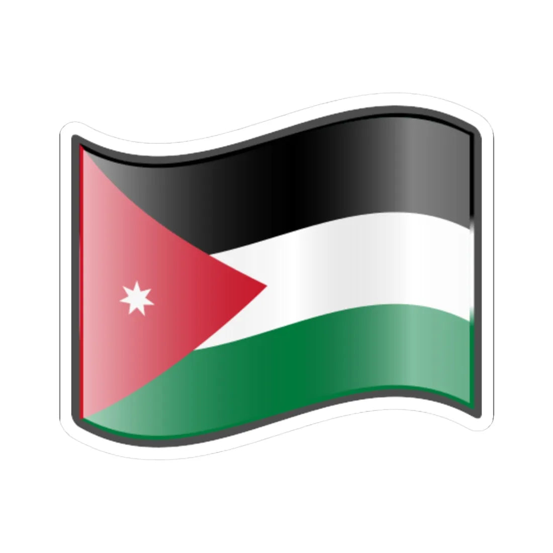 Nuvola Jordan flag (Jordan) STICKER Vinyl Kiss-Cut Decal 3 Inch White - The Sticker Space
