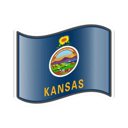 Nuvola Kansas flag (United States) STICKER Vinyl Kiss-Cut Decal 2 Inch White - The Sticker Space