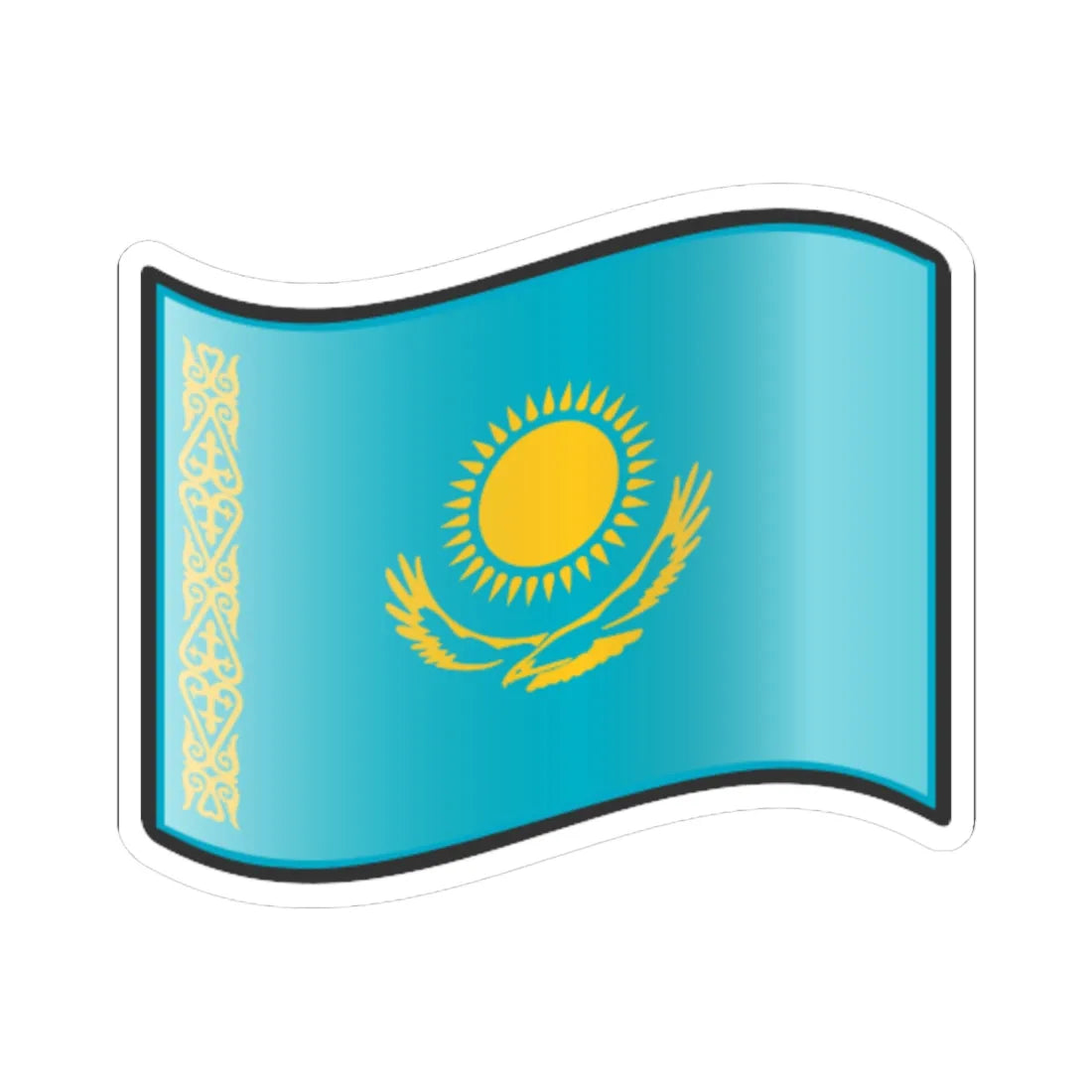 Nuvola Kazakh flag (Kazakhstan) STICKER Vinyl Kiss-Cut Decal 6 Inch White - The Sticker Space