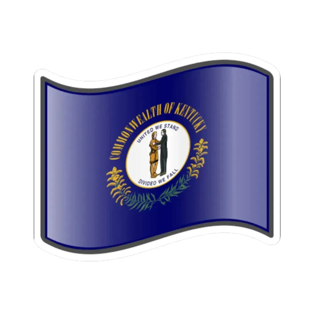 Nuvola Kentucky flag (United States) STICKER Vinyl Kiss-Cut Decal 3 Inch White - The Sticker Space