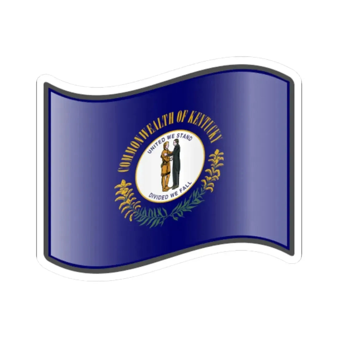 Nuvola Kentucky flag (United States) STICKER Vinyl Kiss-Cut Decal 4 Inch White - The Sticker Space