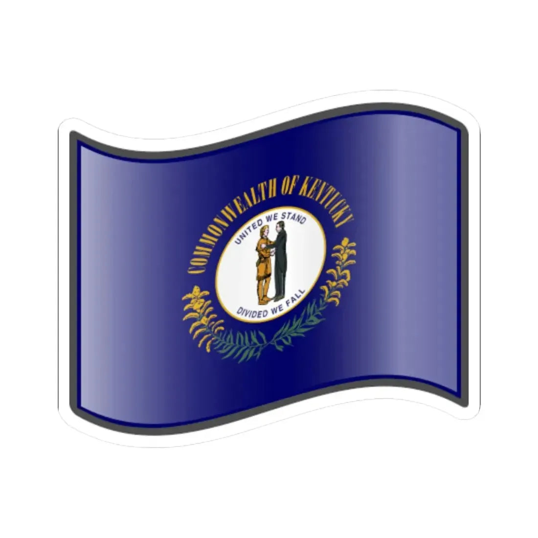 Nuvola Kentucky flag (United States) STICKER Vinyl Kiss-Cut Decal 6 Inch White - The Sticker Space