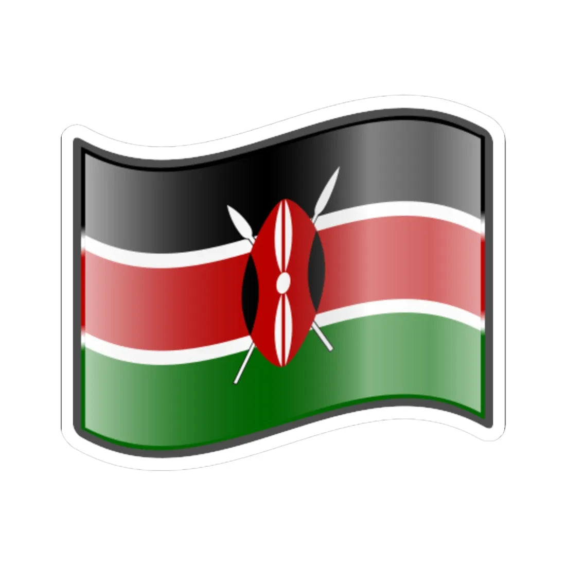 Nuvola Kenyan flag (Kenya) STICKER Vinyl Kiss-Cut Decal 6 Inch White - The Sticker Space