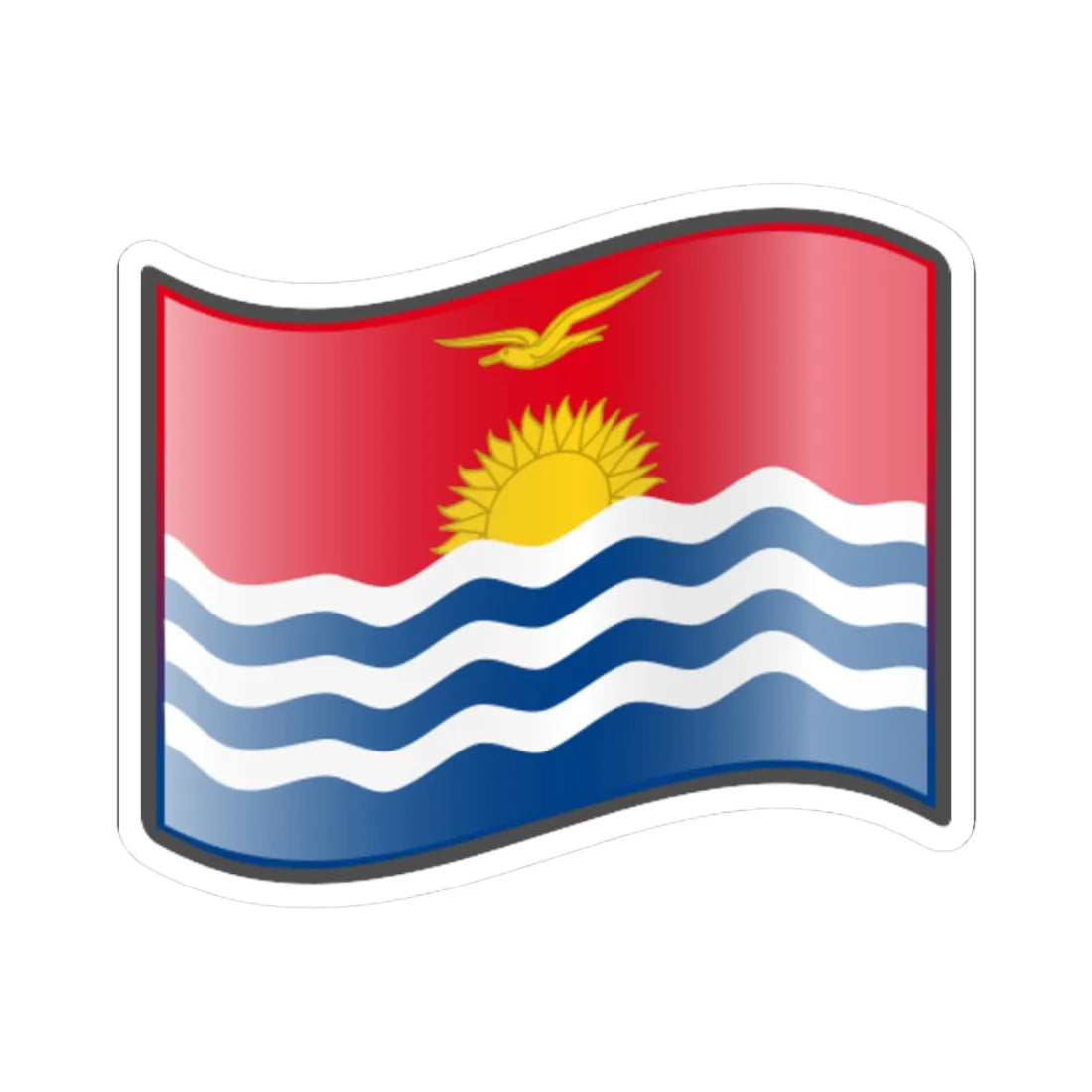 Nuvola Kiribati flag (Kiribati) STICKER Vinyl Kiss-Cut Decal 3 Inch White - The Sticker Space