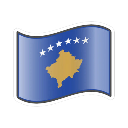 Nuvola Kosovan flag (Kosovo) STICKER Vinyl Kiss-Cut Decal 4 Inch White - The Sticker Space