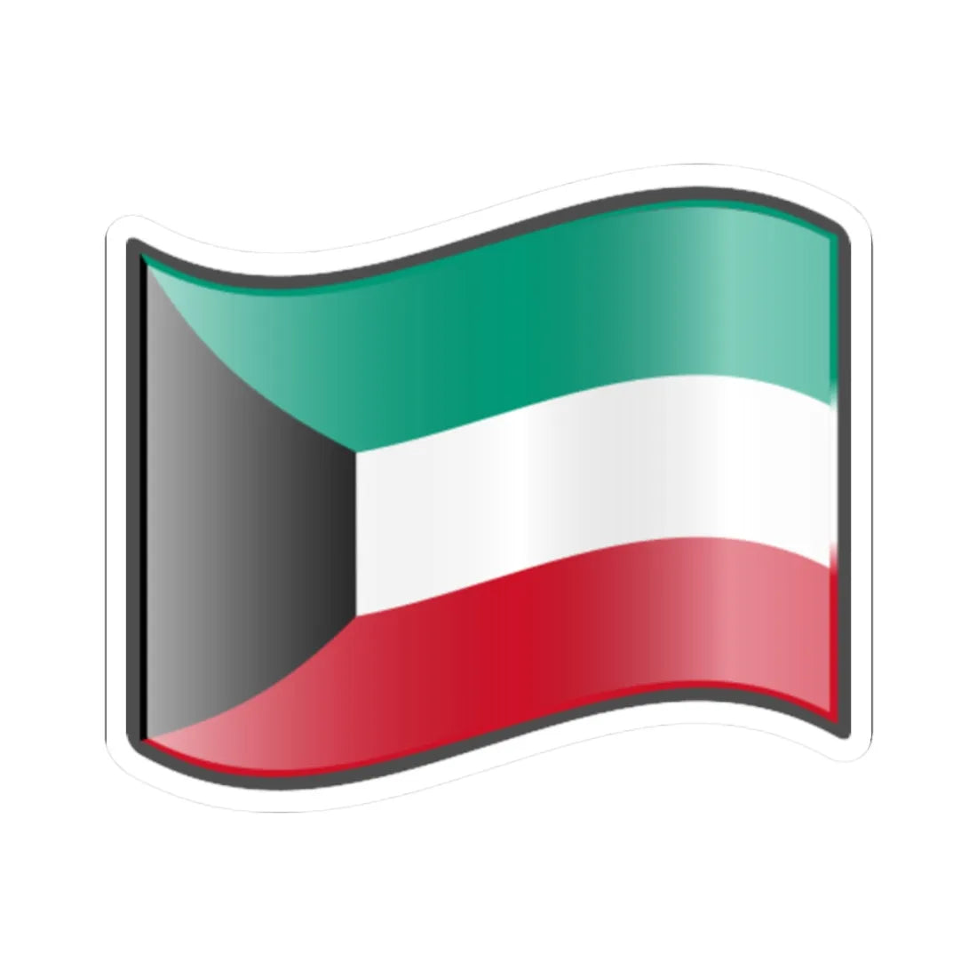 Nuvola Kuwaiti flag (Kuwait) STICKER Vinyl Kiss-Cut Decal 2 Inch White - The Sticker Space