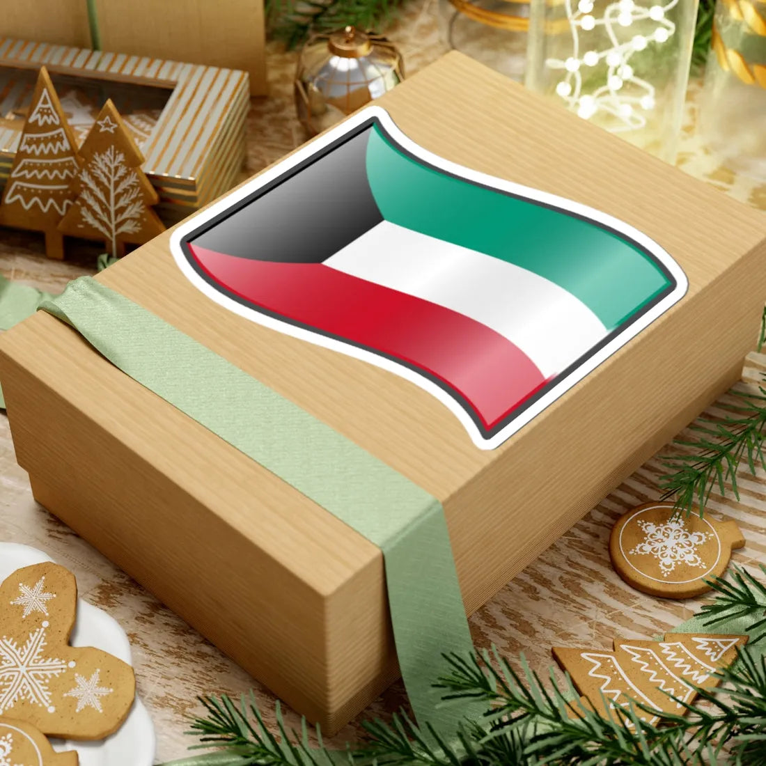 Nuvola Kuwaiti flag (Kuwait) STICKER Vinyl Kiss-Cut Decal - The Sticker Space
