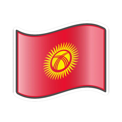 Nuvola Kyrgyz flag (Kyrgyzstan) STICKER Vinyl Kiss-Cut Decal 4 Inch White - The Sticker Space
