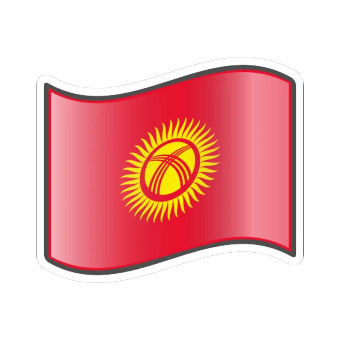 Nuvola Kyrgyz flag (Kyrgyzstan) STICKER Vinyl Kiss-Cut Decal 6 Inch White - The Sticker Space