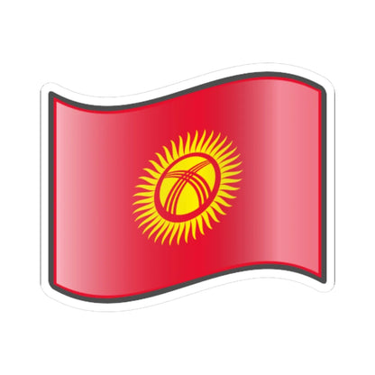 Nuvola Kyrgyz flag (Kyrgyzstan) STICKER Vinyl Kiss-Cut Decal 6 Inch White - The Sticker Space