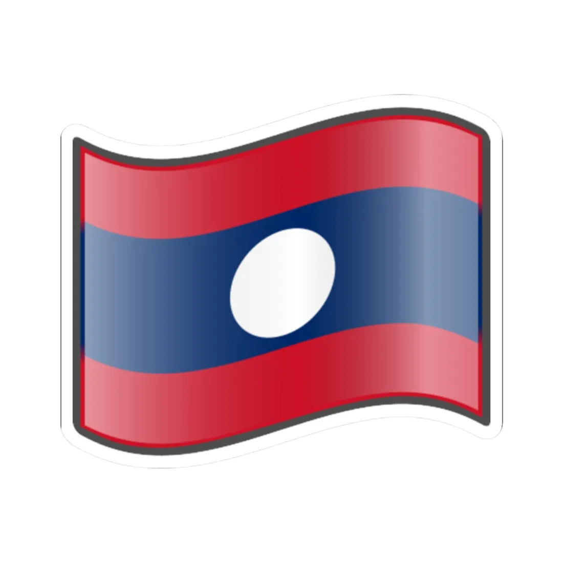 Nuvola Laotian flag (Laos) STICKER Vinyl Kiss-Cut Decal 2 Inch White - The Sticker Space