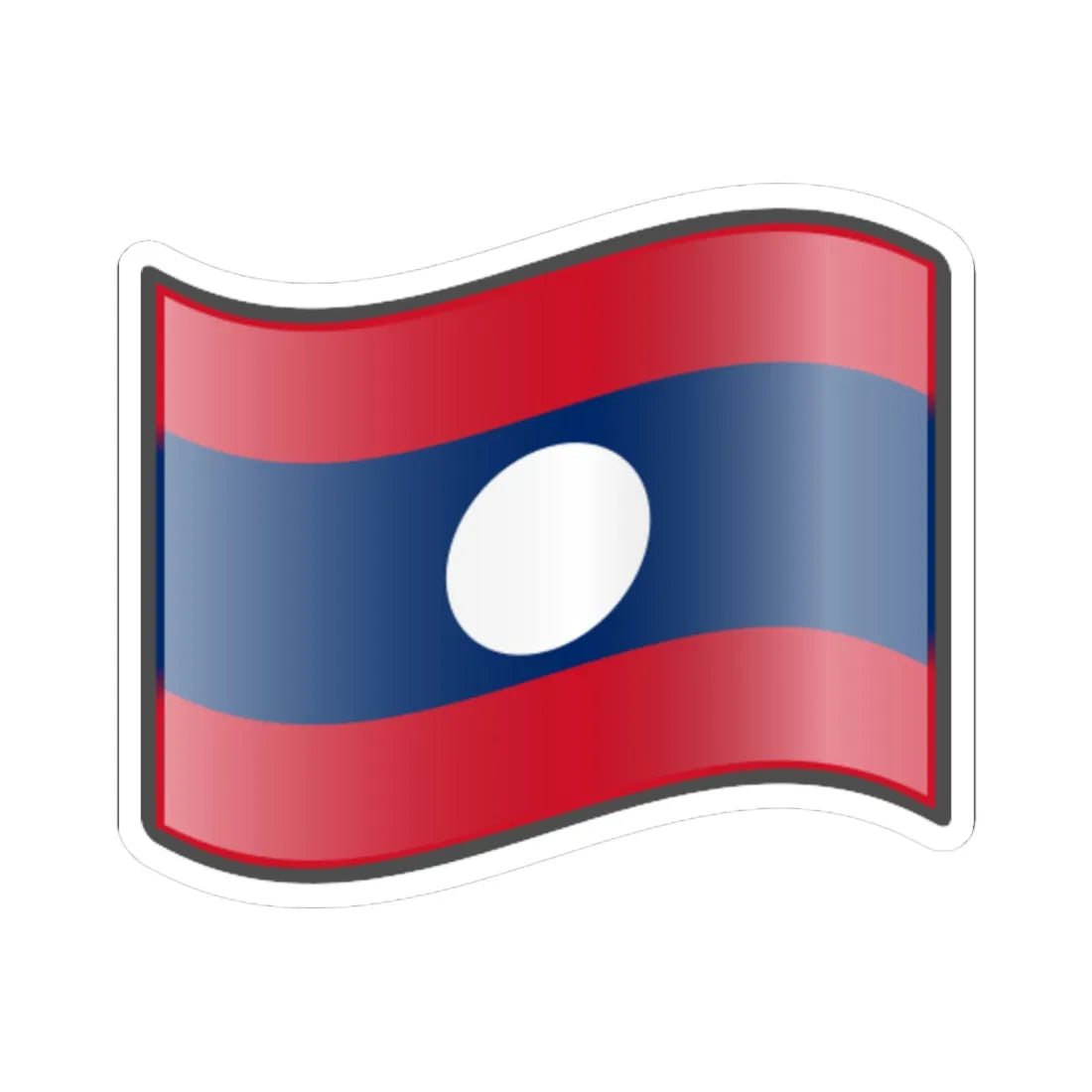 Nuvola Laotian flag (Laos) STICKER Vinyl Kiss-Cut Decal 6 Inch White - The Sticker Space