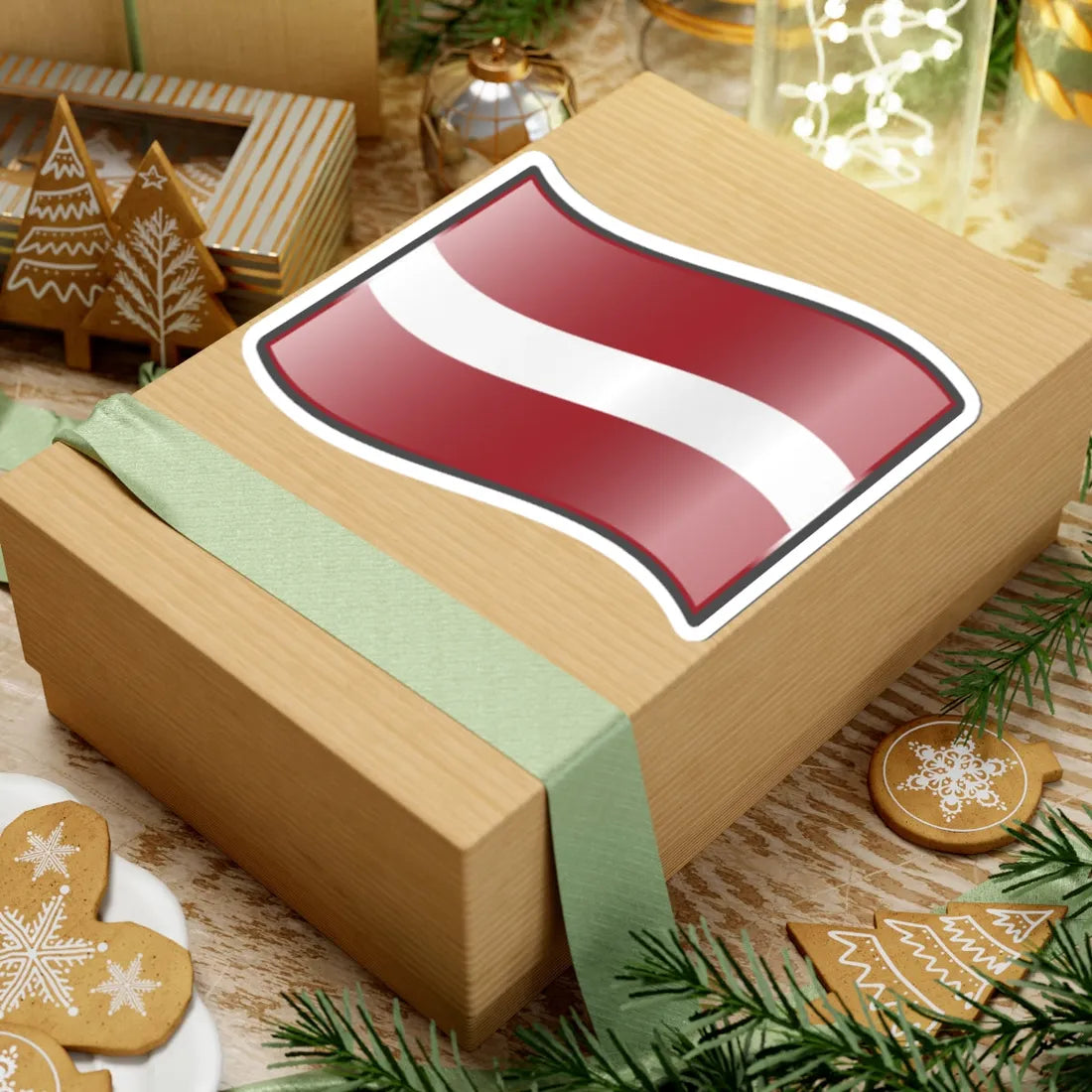 Nuvola Latvian flag (Latvia) STICKER Vinyl Kiss-Cut Decal - The Sticker Space