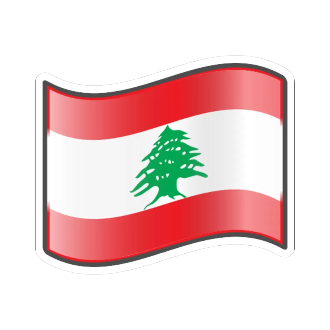 Nuvola Lebanese flag (Lebanon) STICKER Vinyl Kiss-Cut Decal 3 Inch White - The Sticker Space