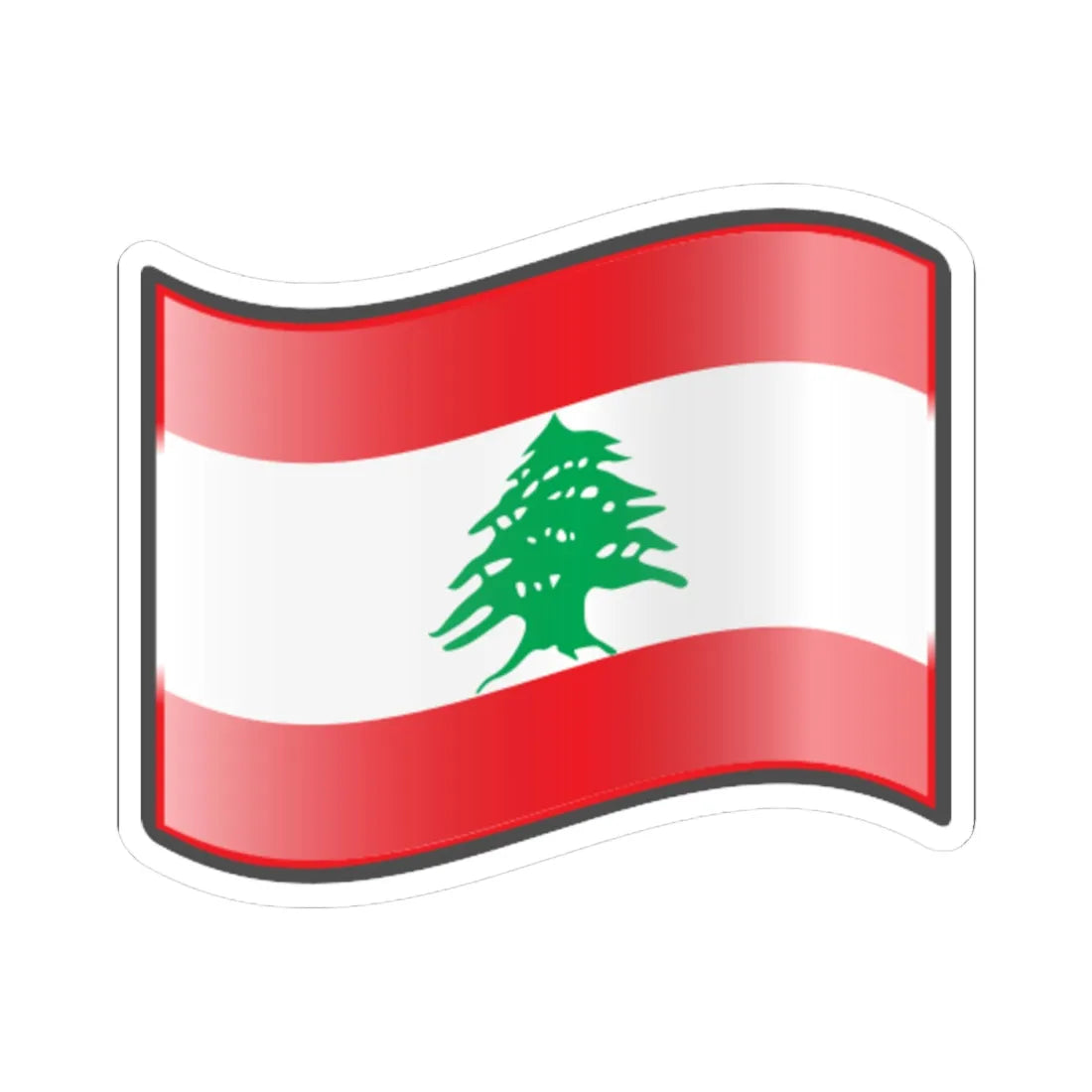 Nuvola Lebanese flag (Lebanon) STICKER Vinyl Kiss-Cut Decal 4 Inch White - The Sticker Space