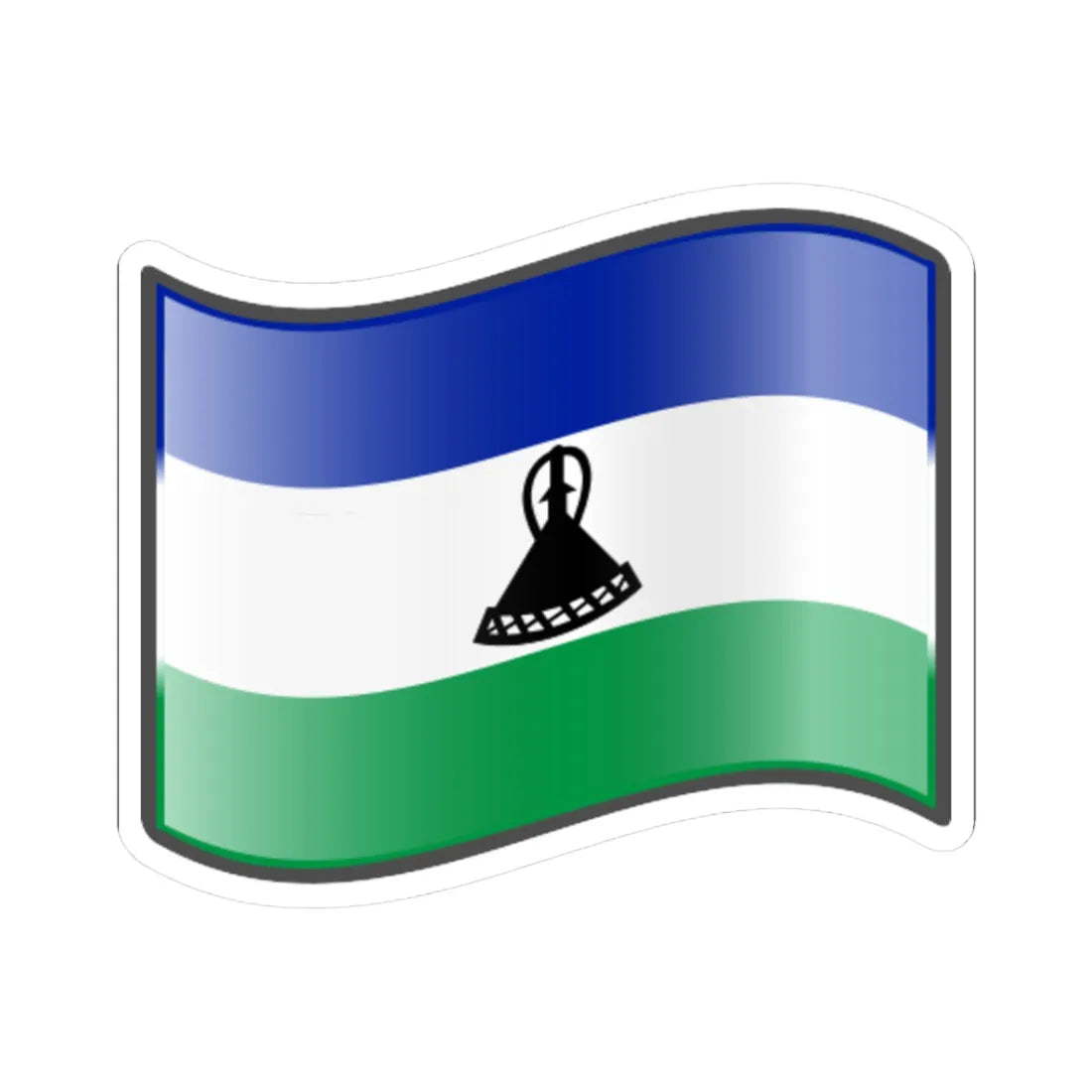 Nuvola Lesotho flag (Lesotho) STICKER Vinyl Kiss-Cut Decal 3 Inch White - The Sticker Space