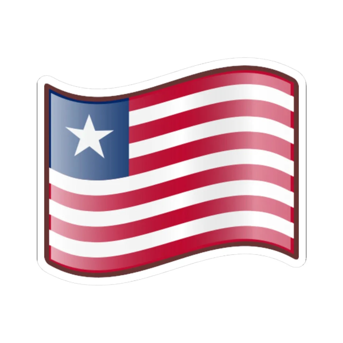 Nuvola Liberian flag (Liberia) STICKER Vinyl Kiss-Cut Decal 3 Inch White - The Sticker Space