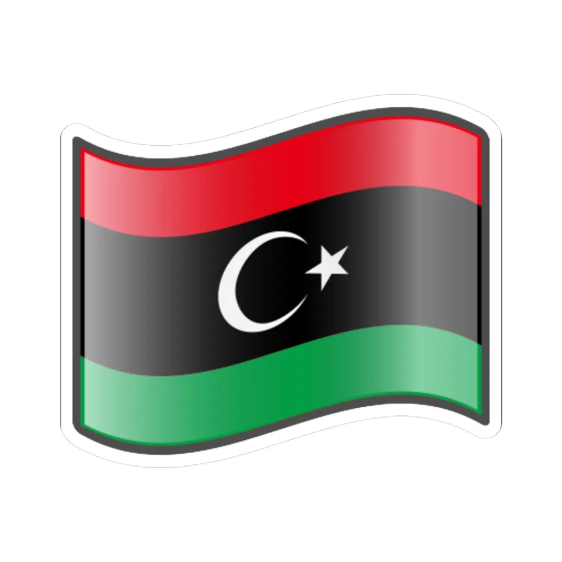 Nuvola Libya flag (Libya) STICKER Vinyl Kiss-Cut Decal 6 Inch White - The Sticker Space